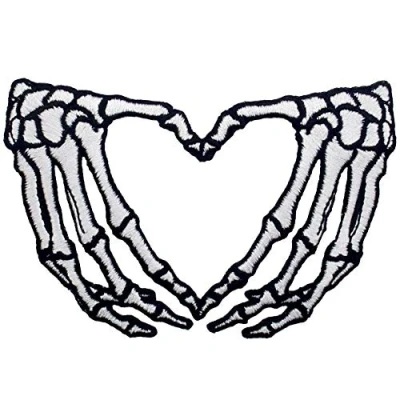 Imagen de Parche termoadhesivo para la ropa, diseño de Esqueleto Corazón Manos