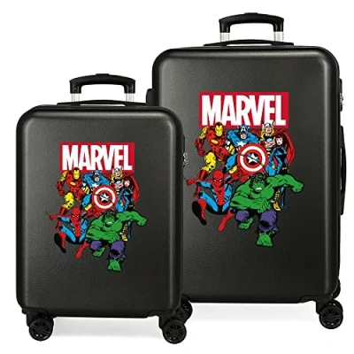 Imagen de Marvel Los Vengadores Sky Avengers Juego de maletas Negro 55/68 cms Rígida ABS Cierre combinación 104L 4 Ruedas Dobles Equipaje Mano