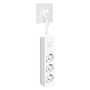 Imagen de Aigostar Regleta Enchufe, Alargador Enchufe de 3 Tomas, Multiple con Interruptor, Blanco