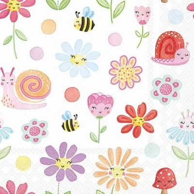 Imagen de Servilletas de papel con diseño flores en fantasía (20 unidades, 33 x cm)