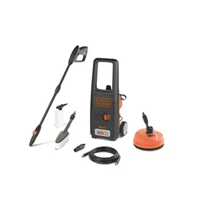 Imagen de Black+Decker Hidrolimpiadora de Alta Presión BXPW1400PE con Patio Cleaner y Cepillo Fijo (1400 W, 110 Bar, 390 l/h)