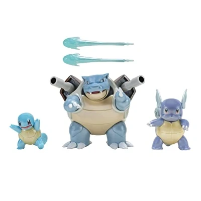 Imagen de Pokémon Select Evolution Paquete de 3 Cuenta con Squirtle, Pulgadas Wartortle y 4.5 Blastoise Battle Figuras Detalles auténticos