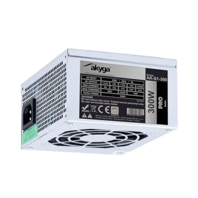 Imagen de Akyga AK S1 300 SFX Fuente de alimentación para PC (300 W, PPFC, P4, 2X SATA, Molex, Ventilador 12 cm)