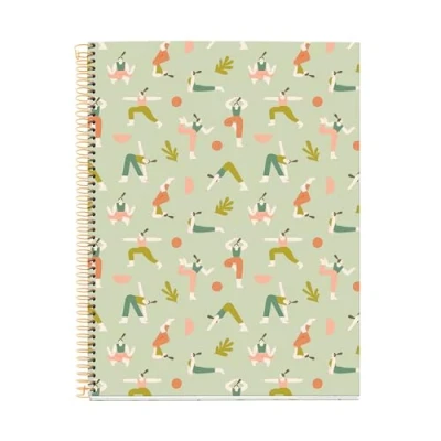 Imagen de Miquelrius Cuaderno A4 (210 x 297 mm), 100 Hojas cuadriculadas de 70 g/m², Cubierta cartón rígido, 4 Bandas color, Espiral, taladros, cuadriculado, Papelería bonita, Yoga