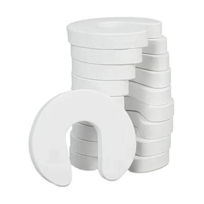 Imagen de relaxdays Protectores Puertas Bebé, Seguridad Niños, Retenedor, Seguro, Gomaespuma, 2 x 9 10,5 cm, Blanco, Set de 10/2 10.5 cm