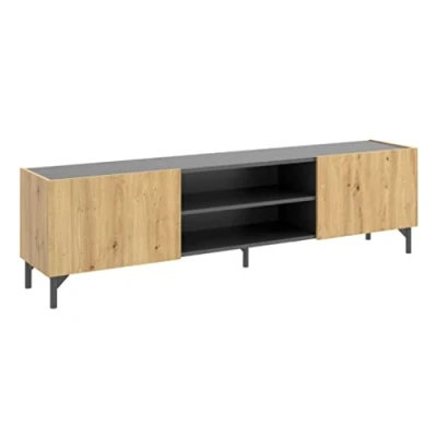 Imagen de DEKIT GRUPO RIMOBEL Astral Mueble de TV bajo, Melamina, Grafito y Nordic, 45x161x35 cm