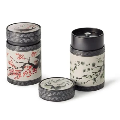 Imagen de Eigenart Casa Akashi Juego de 2 latas metal redondas con cierre rosca y una capacidad 150 g aprox
