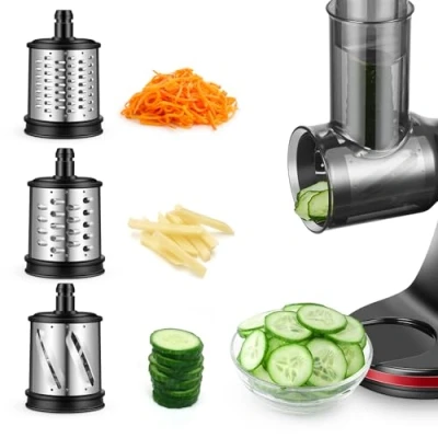 Imagen de AMZCHEF Accesorios de la cortadora verduras para ZM1501 y GM3001 Extractores 3 ralladores rebanadora acero inoxidable queso sin maquina