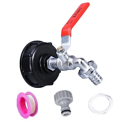 Imagen de adaptador de tanque 1000L, conector rosca 1/2 grifo, IBC, para grifo jardín, tanque, accesorios