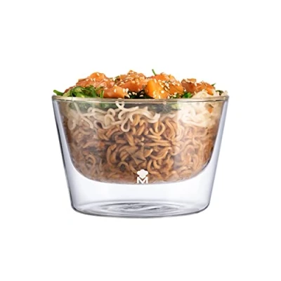 Imagen de MasterPro Foodies Mixology Bowl de 510 ml Fabricado Borosilicanto Transparente Soporta Cambios Bruscos Temperatura Doble Cristal Apto Lavavajillas Libre Tóxicos
