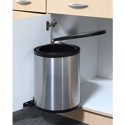 Imagen de Spetebo Cubo de basura empotrable acero inoxidable, 12 litros