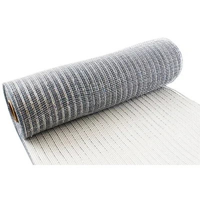 Imagen de ELEGANZA Deco Mesh Metallic 25 cm x 9,1 m, Color Plateado n.º 24, Material sintético, 8.2 26.2 cm, 9