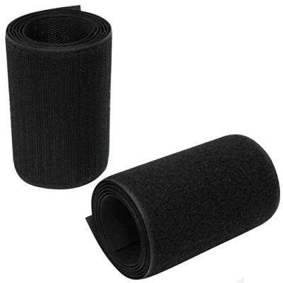 Imagen de AERZETIX C66015 Cinta/rollo de scratch 100mm 1 metro auto agarre organizador/sujetacables tira enganche bolsa prenda correa color: negro en poliamida y poliéster