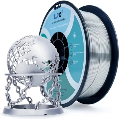 Imagen de ZIRO Seda Filamento PLA 1.75mm, Impresora 3D 1.75mm 1kg (2.2 lbs) / Bobina, Precisión Dimensional +/ 0.03mm, Plata