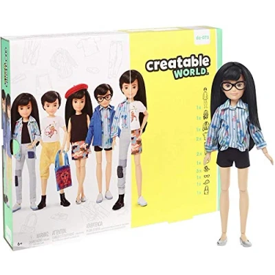 Imagen de Creatable World Figura Unisex, muñeco articulado, pelucas color negro y accesorios (Mattel GGG54) , color/modelo surtido