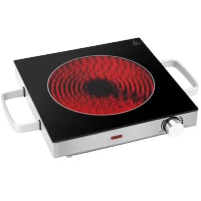Imagen de ProfiCook PC EKP 1210 Cocina de infrarrojos individual (apta para todo tipo ollas, vitrocerámica, 2000 W, carcasa acero inoxidable)
