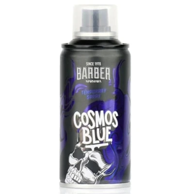 Imagen de BARBER MARMARA laca de color para peluquería 150ml spray el cabello disfrazarse y maquillarse carnaval, Halloween fiestas temáticas tinte (Cosmos Blue)
