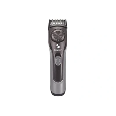 Imagen de Beper 40.332 Recortadora para Barba Recargable, También Apto Cabello, Cuchillas de Acero Inoxidable Extraíbles, 20 Longitudes, Carga con Cable USB (Adaptador Pared no Incluido)