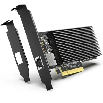 Imagen de Tarjeta de Red PCI e 10G con 10Gbps RJ45 Ports, Controlador Intel X540 T1, VIMIN 10Gb Adaptadora Ethernet Card Compatible Express X8, X16, Base T Windows Server/Linux/VMware