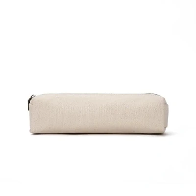 Imagen de eusbon Estuche rectangular para lápices de gran capacidad, almacenamiento estacionario, color beige, White, Organizador bolsas