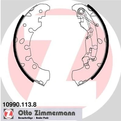 Imagen de ZIMMERMANN 10990.113.8 Zapatas de Freno 203 38 con muelle, palanca, Foto correspondiente a la entrega FIAT: Punto II Hatchback, Panda Hatchback