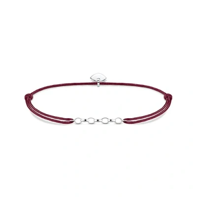 Imagen de Thomas Sabo Pulsera de Mujer &quot;Charm Little Secret &quot;, Plata Ley 925, Plateado/Rojo
