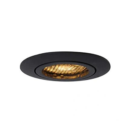 Imagen de QAZQA Moderno Foco empotrado negro orientable UDE Honey Aluminio Redonda Adecuado para LED Max. 1 x 50 Watt