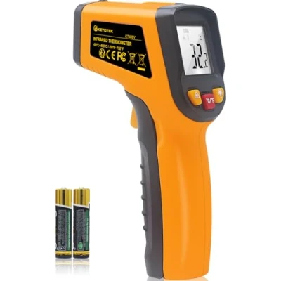 Imagen de KETOTEK Termómetro Infrarrojo Industrial, Digital Láser Pistola de Temperatura 50C a 400C Sin Contacto Termometros con pantalla LCD para Cocina Pizza Barbacoa Comida