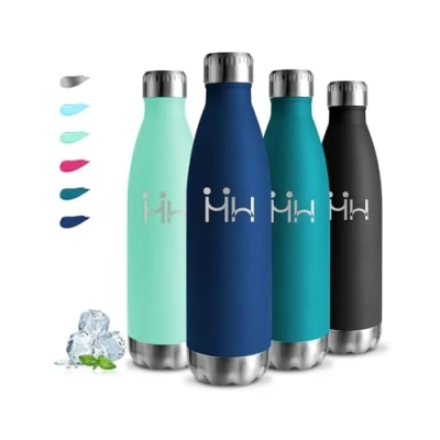 Imagen de Botella Agua Acero Inoxidable, 750ml Termica, sin BPA, Garrafa A Prueba de Fugas, Cantimplora Aislamiento al Vacío, para Escuela, Cámping, Oficina, Yoga