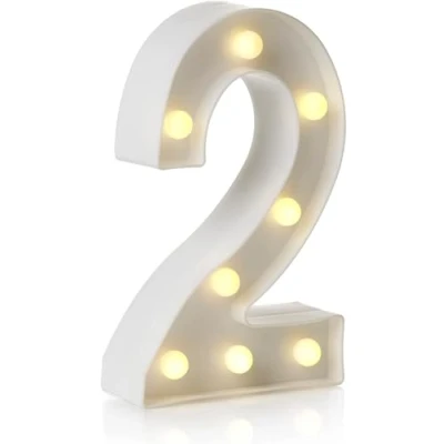 Imagen de anso Letrero de luz LED con letras y números del alfabeto para decoración hogar, fiesta cumpleaños, eventos, luces nocturnas, 22 cm (2)