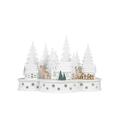 Imagen de Spetebo Villa navideña con luces LED (madera, 30 cm), color blanco