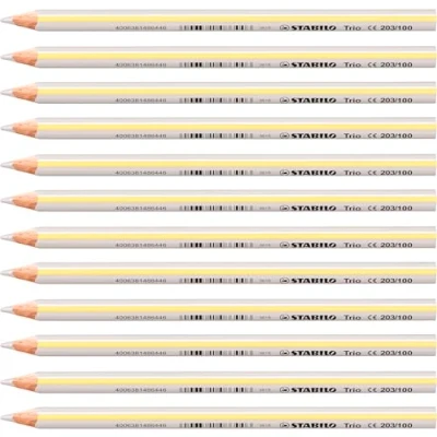 Imagen de Lápiz de color triangular STABILO Trio thick Caja con 12 lápices blanco