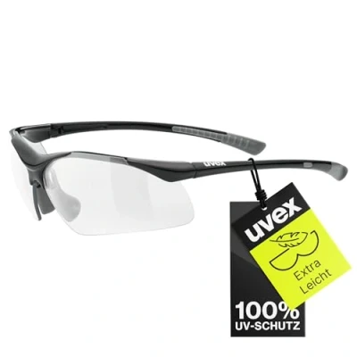 Imagen de uvex sportstyle 223, gafas deportivas unisex, de espejo, comodidad sin presión y sujeción perfecta, black grey/clear, one size