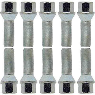 Imagen de 10 tornillos de rueda, perno cónico, plata, M12 x 1,5, 30 mm