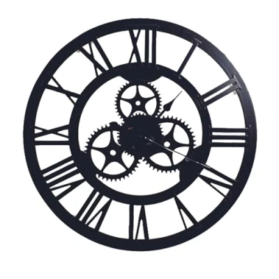 Imagen de Home DECO Factory HO2926 Reloj de Pared (70 cm x 3,5 70 cm), diseño Rayas, Color Negro