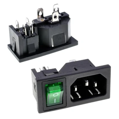 Imagen de Oiyagai 5 Piezas de Conector Módulo Entrada IEC320 C14 con Interruptor, AC 250V 10A (Verde)
