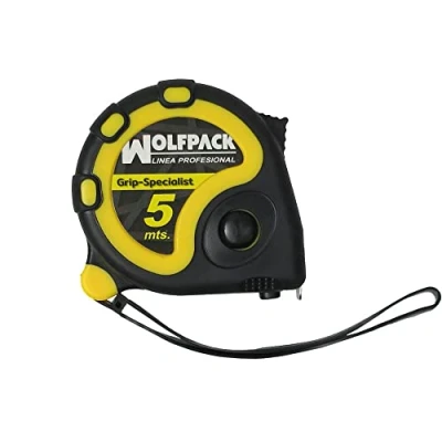 Imagen de WOLFPACK LINEA PROFESIONAL Flexometro 5 Metros Con Freno Grip Special
