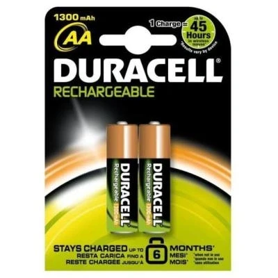 Imagen de Duracell Stays Charged, AA Batería/Pila Recargable (AA, 1300 mAh, Universal, Níquel Metal hidruro) Multi