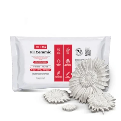 Imagen de Polvo de yeso no tóxico para pegar, seco al aire, cerámico inodoro, manualidades y proyectos creativos, color blanco, 3 kg