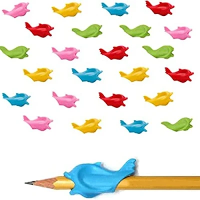 Imagen de 24 Piezas Soporte de Lápiz Niños, Agarres para Lápices, Ayuda Escritura Aprender a Escribir, Agarre Zurdos y Diestros, Color Aleatorio