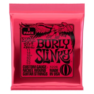 Imagen de Ernie Ball Burly Slinky Nckl Wnd Elec Gtr Strings 3 paquete 11 52
