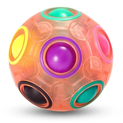 Imagen de Vdealen Bola Magica Magic Rainbow Ball del Rompecabezas Juego de Cerebro Teaser Habilidad Acroíris Pequeño Divertido Stress Reliever para Niños y Adultos