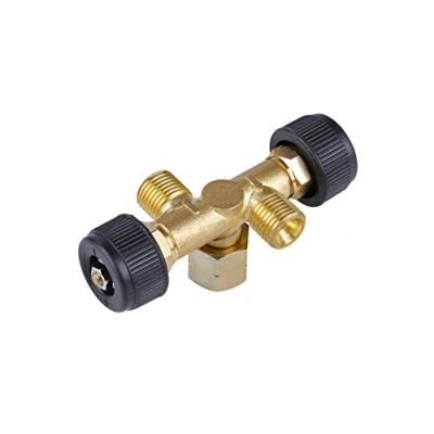 Imagen de Rothenberger industrial 1500003364 Válvula de propano/butano doble flujo, funcionamiento en 2 dispositivos con un único regulador corriente propano (versión alemana)