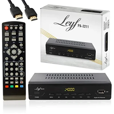 Imagen de LEYF PA 2211 Decodificador Digital terrestre DVB T2 Receptor TDT TV Full HD 1080p (HDTV, Scart, USB) Cable