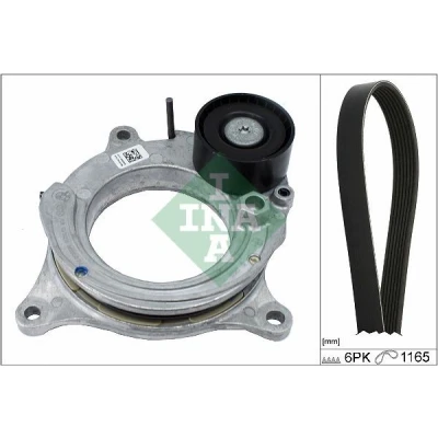 Imagen de INA 529 0488 10 Juego de correas trapeciales poli V Revisar/sustituir poleas libres del alternador BMW: 1 Hatchback, 3 Berlina, Touring