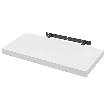 Imagen de WOLTU Estantería Flotantes Blanco Baldas 70cm Estante para Pared de Tablero Madera RG9369ws
