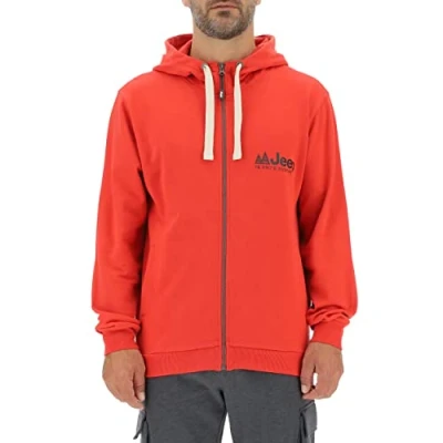 Imagen de JEEP O102570 J866 J Man Hooded Sweatshirt Full Zip The Spirit of Adventure Small Print J22W Light Grey M./Mars R S