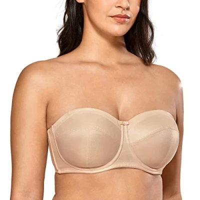 Imagen de DELIMIRA Sujetador Sin Tirantes con Aros Relleno para Mujer Beige 120C