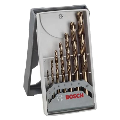 Imagen de Bosch 2 608 589 296 Set de 7 brocas para metal Mini X Line HSS Co, 135 2; 3; 4; 5; 6; 8; 10 mm (pack 7)