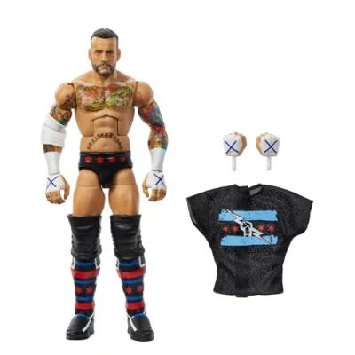 Imagen de Mattel WWE Elite Series115 CM Punk figura de acción y accesorios, coleccionable 15,24cm con 25puntos articulación manos intercambiables, JCH99